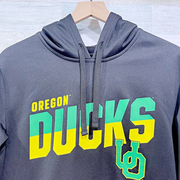 University of Oregon Ducks Performance Fleece Hoodie Black Fanatics Mens Medium - Picture 2 of 7